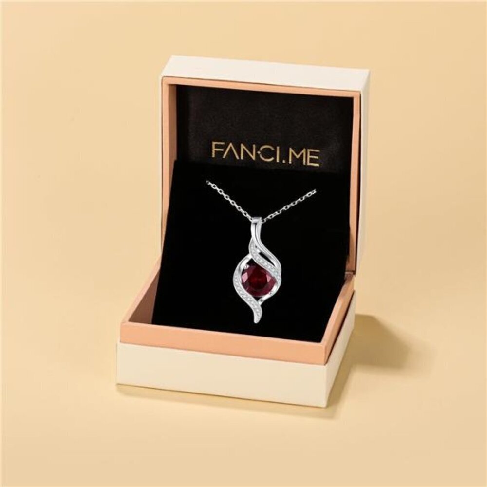 Round Birthstone Necklace for Women S925 Silver - Picture 6 of 7